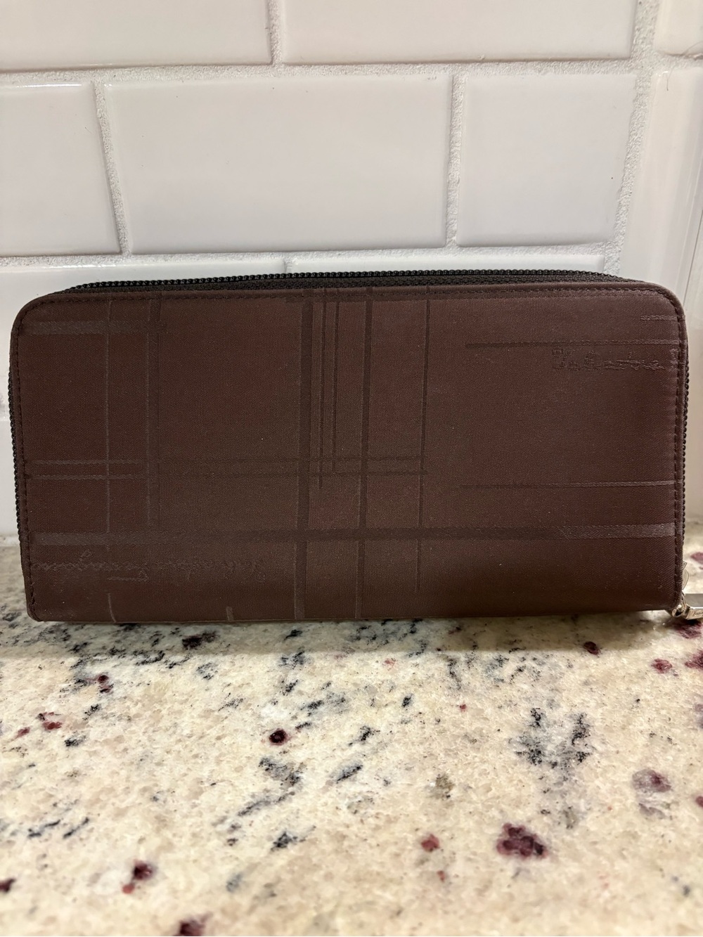 Salvatore Ferragamo Brown Double Zip-Around Wallet